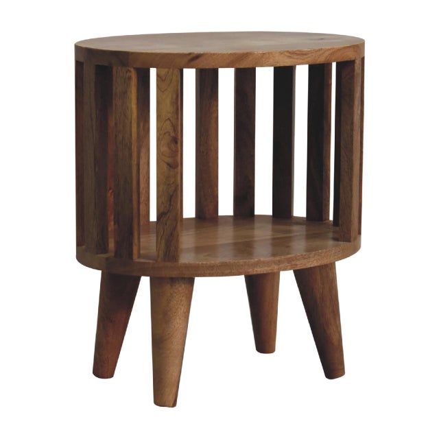 The Light Oak-Finish Mango Wood Japanese-Inspired Open-Shelf Nightstand brings a refined balance of craftsmanship,...