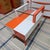 l'Orange Et Blanc Color Blocked Scheme 1953 MCM End Table For Sale - Image 11 of 15