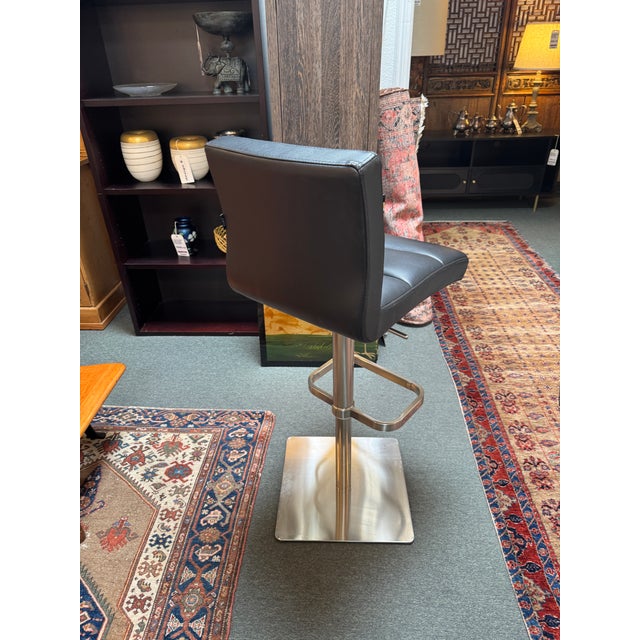 Early 21st Century Zuri Furniture Lush Adjustable Swivel Bar Stool For Sale - Image 5 of 13