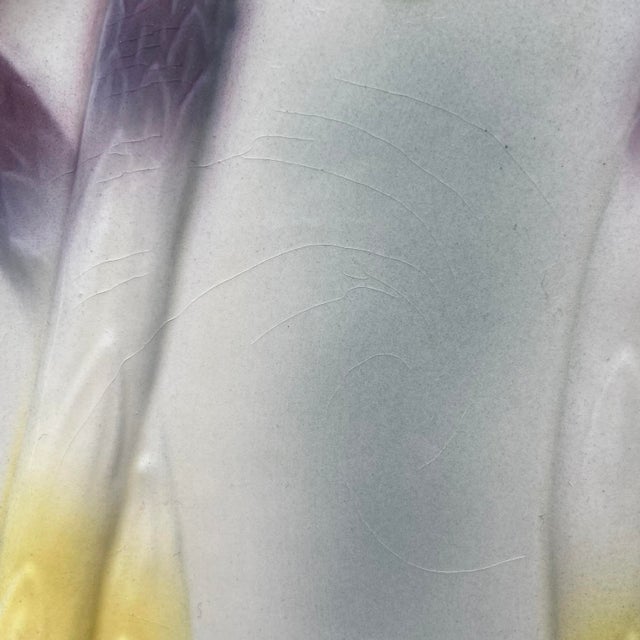 French Art Nouveau Majolica Asparagus Plates from Saint Clément, 1920s, Set of 3 For Sale - Image 6 of 9