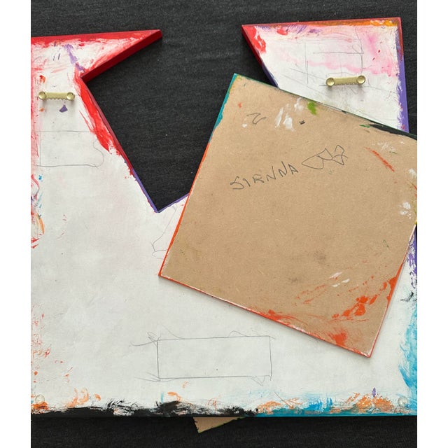 "Sienna" Geometric Acrylic Art Construction Painting For Sale - Image 4 of 5