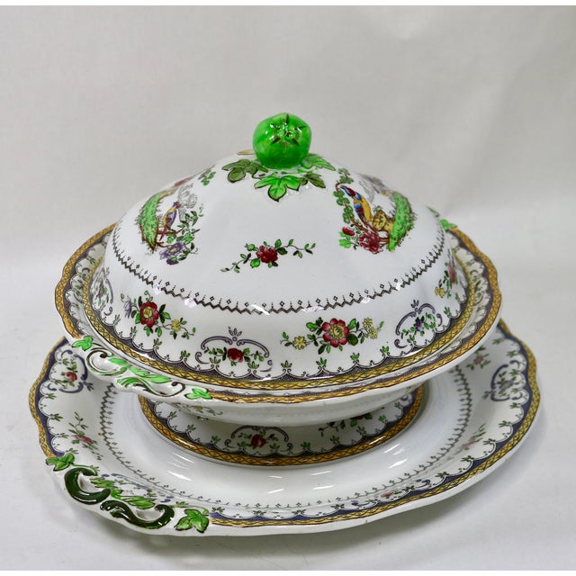 Copeland Antique Copeland Spode "Chelsea Bird" Tureen & Platter - Harrods Exclusive For Sale - Image 4 of 18