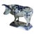 Vintage Delft Cow With Blue Floral Decoration Made in Delft, Holland For Sale