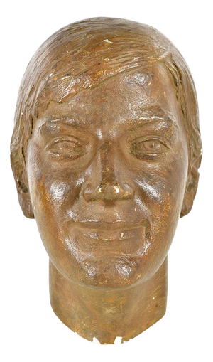 Head of a Woman in Patinated Plaster