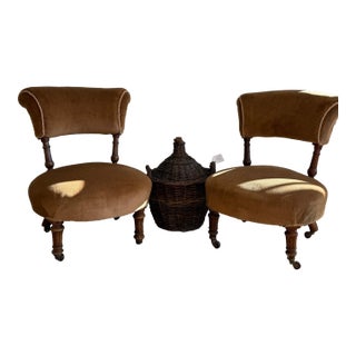 Pair of Victorian English Walnut Chairs For Sale