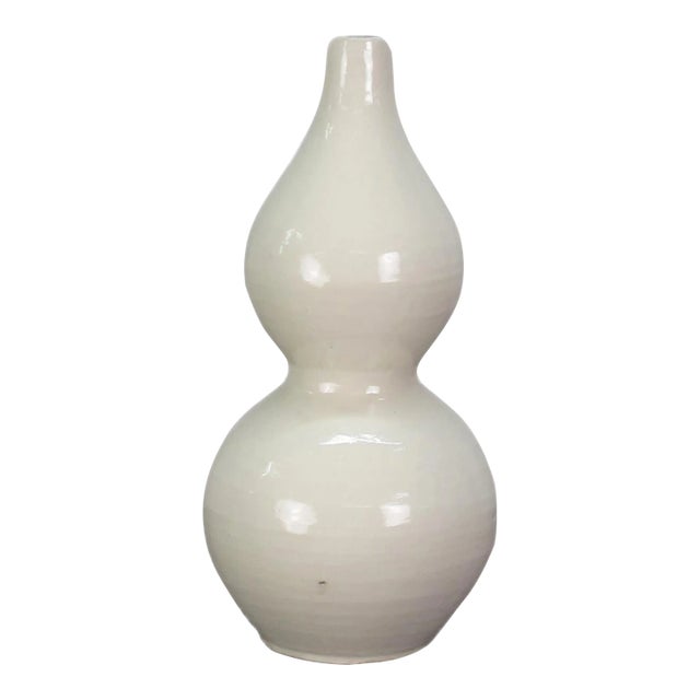 White Bottle Gourd Shape Vase For Sale