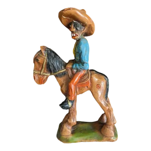Vintage Andy Anderson Chalkware Horse and Cowboy