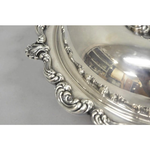 Vintage W&sb Victorian Silver Plated Ornate Round Lidded Vegetable Serving Dish For Sale - Image 11 of 12