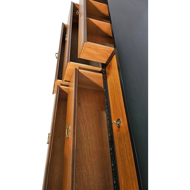 Vintage Walnut Dresser With Brass Hardware, 1970s For Sale - Image 10 of 12