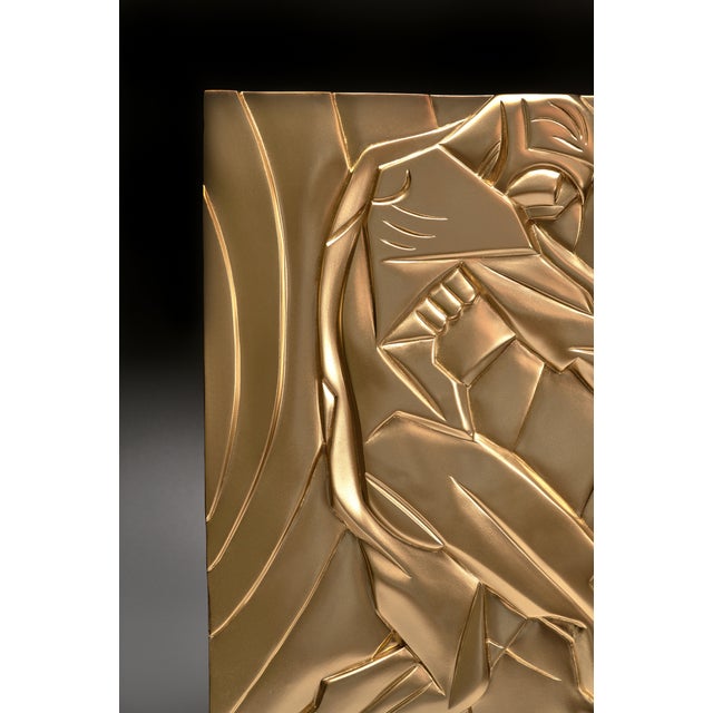 Gold Art Deco Bas-Relief 'Courage' After Rene Paul Chambellan, Chanin Building Lobby New York City For Sale - Image 8 of 18
