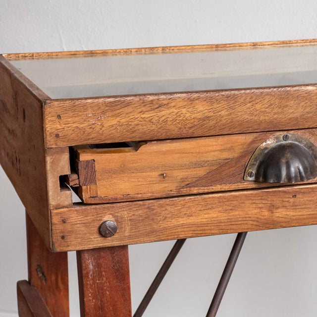 Vintage Letterpress Tray Top Console Table For Sale - Image 10 of 11