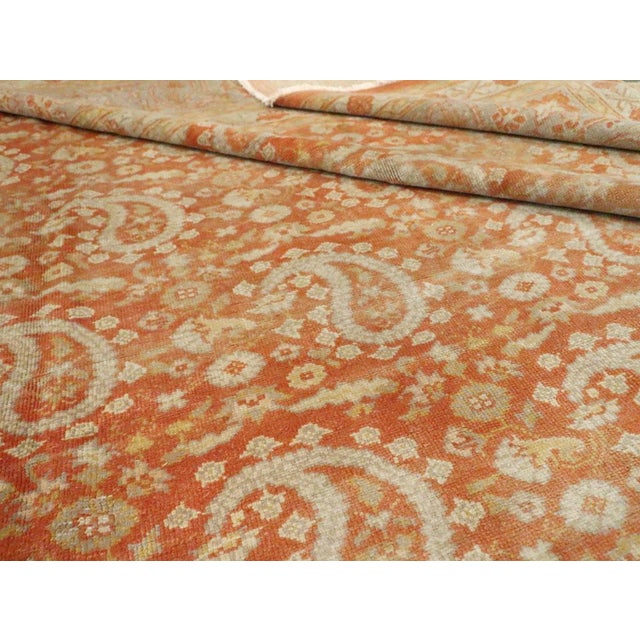 Textile Galerie Shabab Collection Early 20th Century Handmade Turkish Oushak Large Room Size Carpet For Sale - Image 7 of 7