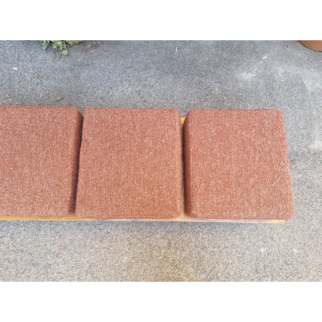 Large Francesco Giuseppe Series Bench with Brick Bouclé Seat by Luigi Caccia Dominioni for Azucena, 1950s For Sale - Image 13 of 16