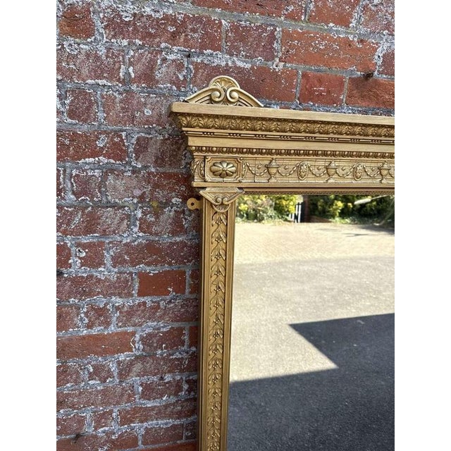W: 152cm (59.8")h: 161cm (63.4")d: 10cm (3.9") a delightful large antique english 19th century carved wood & gesso gilt...
