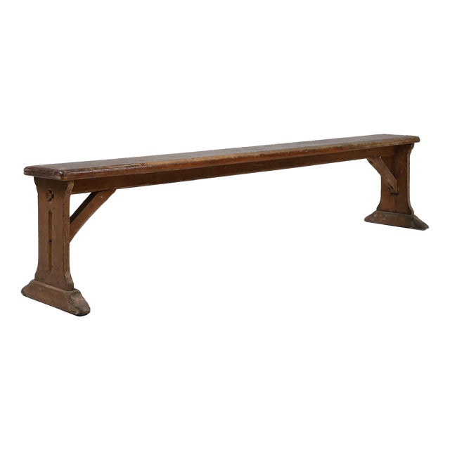French Rustic Bench in Oak with Carvings, 1850s For Sale