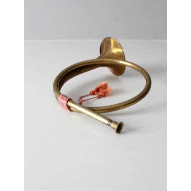 Vintage Brass Decorative Bugle Horn For Sale - Image 4 of 7