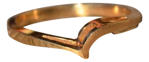 The Cree: Ladies Contemporary Yellow Gold Curved Wave Band in 14 K Gold