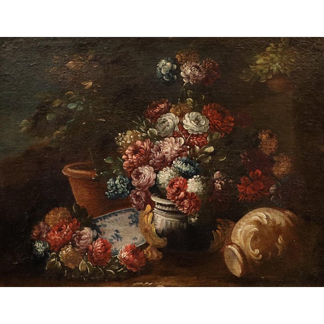 Francesco lavagna (naples, 1684 - 1724) circle still life of flowers in a garden oil on canvas 57 x 72 cm. - framed 74 x...