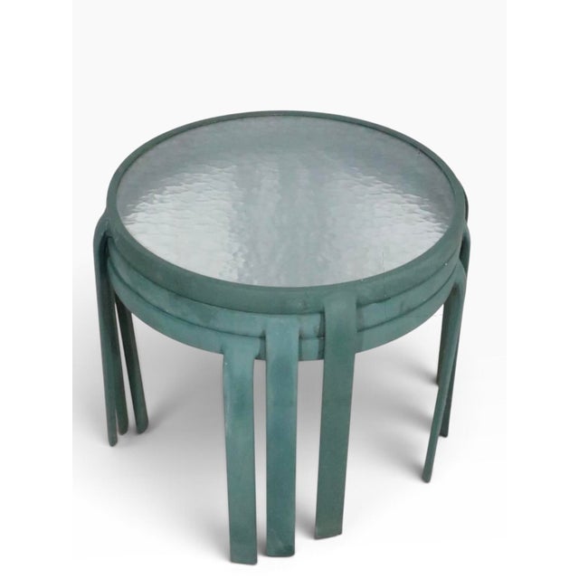 Late 20th Century Set of Three Vintage Stacking Garden Patio Poolside Tables C. 1970/80's For Sale - Image 5 of 8
