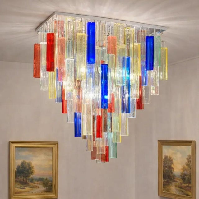 Early 21st Century Italian Flush Mount in Murano Glass by Simoeng For Sale - Image 5 of 6