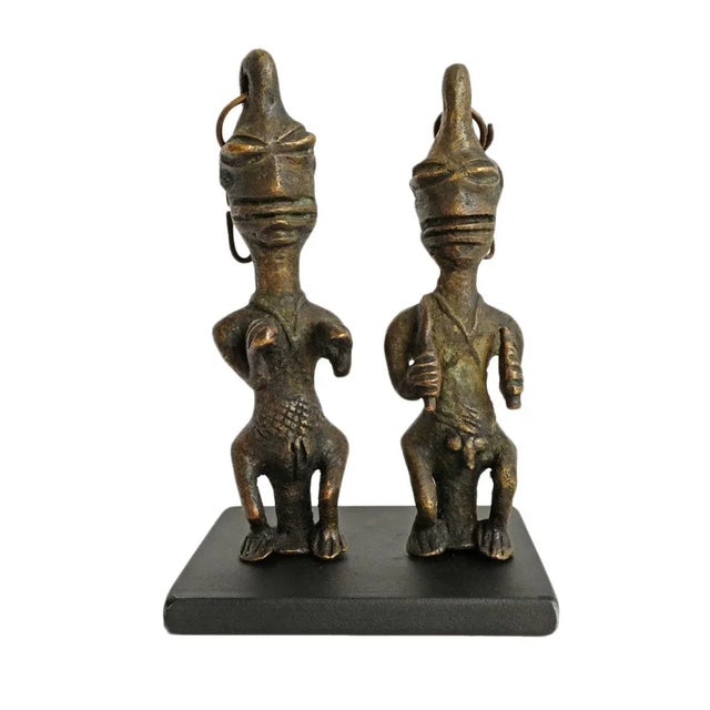 Metal Early 20th Century Bronze Ogboni Edan Staff Figures For Sale - Image 7 of 7