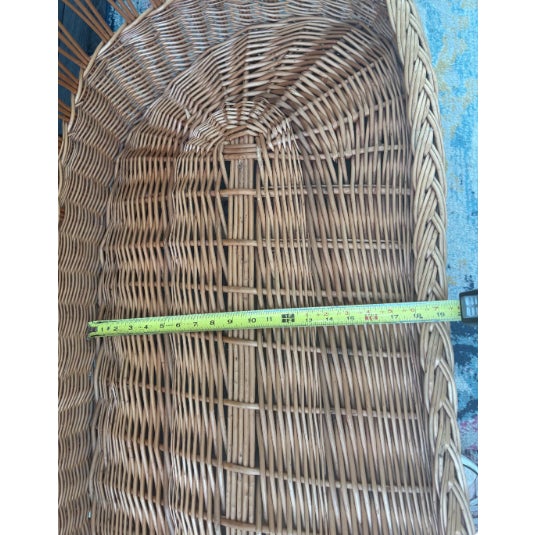 1970s Wicker Coastal Boho Chic Settee Loveseat For Sale In Los Angeles - Image 6 of 15