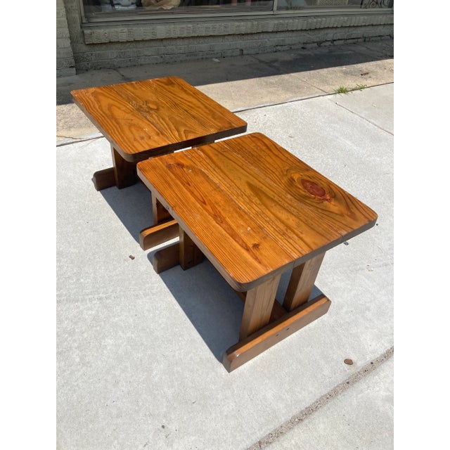 1960s Rustic Modern Side Tables, a Pair For Sale - Image 5 of 7
