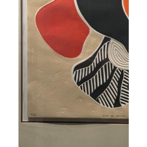 1970s Barbara Kwaśniewska “Dame De Trèfles” (Queen of Clubs) Signed Embossed Print 78/150 For Sale - Image 4 of 14