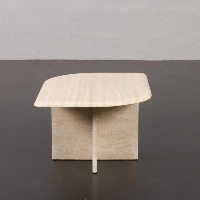 Mid-Century Modern Small Mid-Century Italian Travertine Coffee Table, 1970s For Sale - Image 3 of 9
