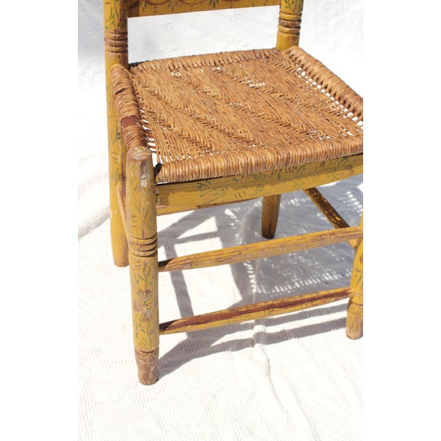 1930s Yellow Mexican Folk Art Adult Chair From the 1930s For Sale - Image 5 of 12