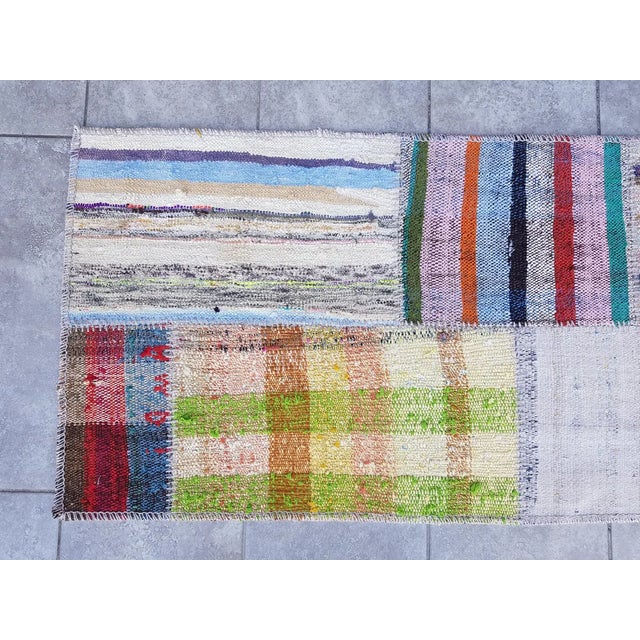 Off-white Oushak Vintage Turkish Runner For Sale - Image 8 of 10