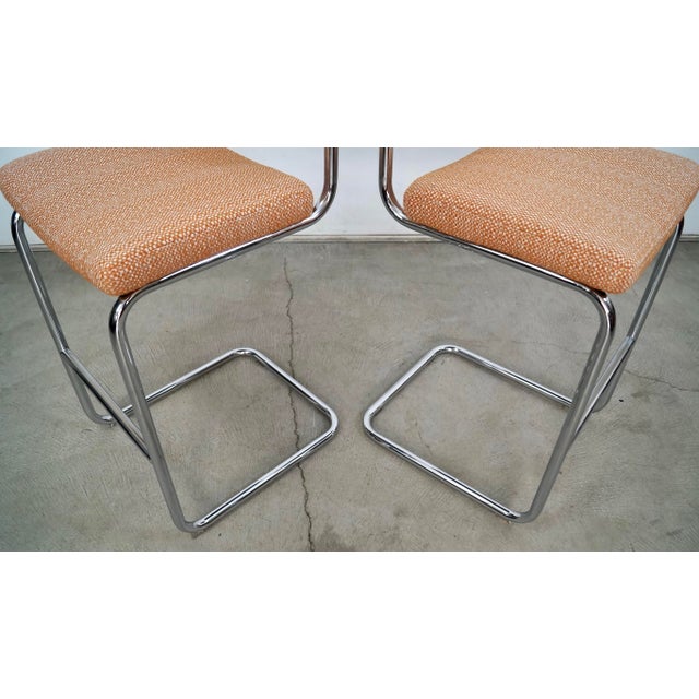 Mid-Century Modern Cesca Chrome Bar Stools by Chomcraft - A Pair For Sale - Image 10 of 12