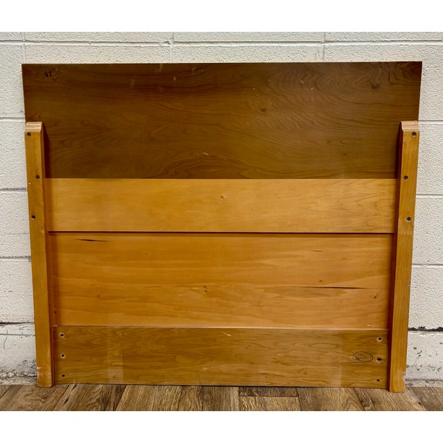Vintage Twin Size Mid Century Modern MCM Inlaid Border Headboard With Bedframe For Sale - Image 10 of 10