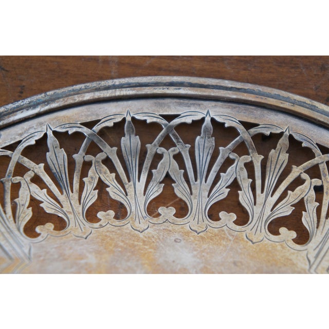 Silver Antique James E Blake Sterling Silver Reticulated Filigree Tray Dish For Sale - Image 8 of 12