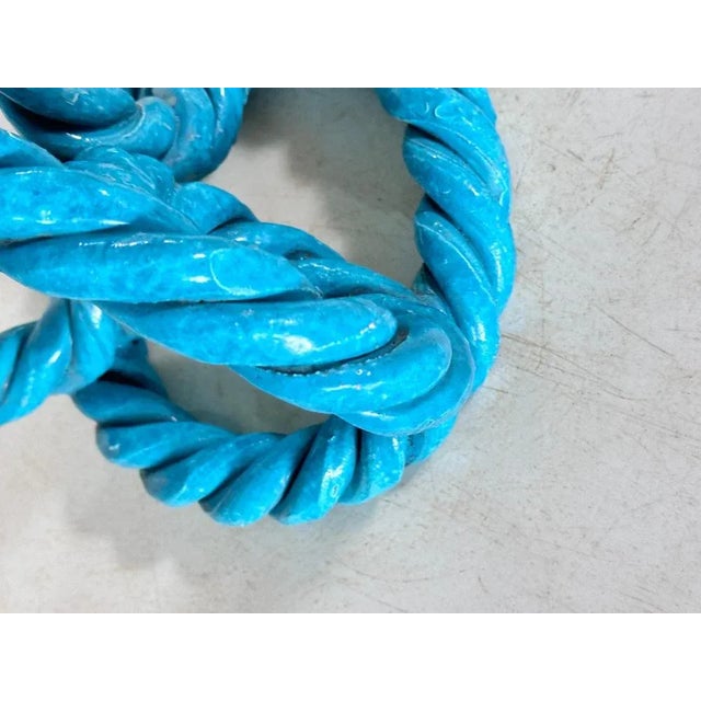 Blue French Candleholder in Ceramic, 1970s For Sale - Image 8 of 10