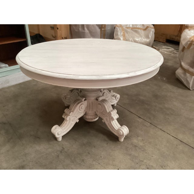 French Antique Painted Guéridon Table W/ Pedestal Base For Sale - Image 4 of 8