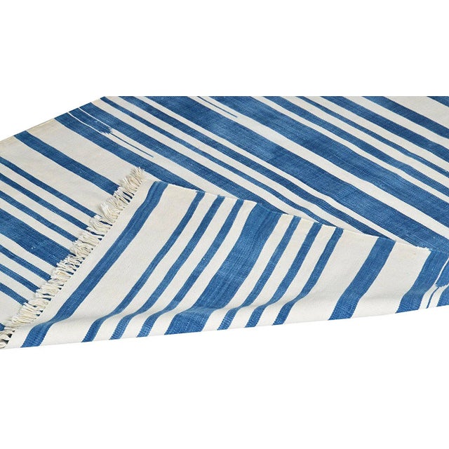 Boho Chic Orchid Rug, 8x10, Blue & White For Sale - Image 3 of 5