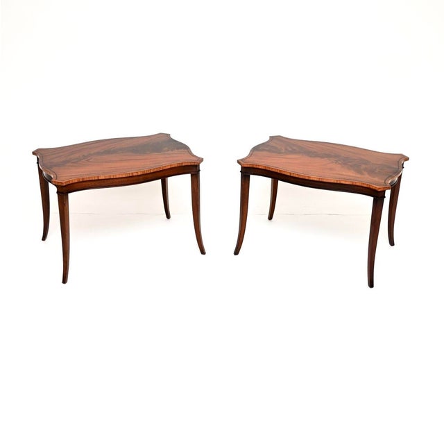 Vintage Regency Inlaid Side Tables, 1930, Set of 2 For Sale - Image 11 of 11