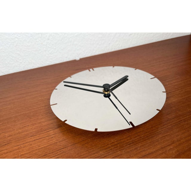 Postmodern German Chrome Wall Clock from Junghans, 1980s For Sale - Image 6 of 18