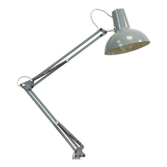 Adjustable Grey Architect's Desk Lamp, 1960s For Sale