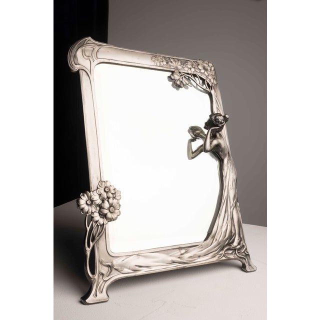 Art Nouveau Mirror with Female Figure and Floral Decoration from WMF For Sale - Image 15 of 15