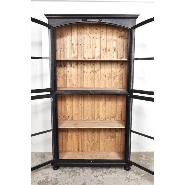 1940s Wooden Display Cabinet in Black, 1940s For Sale - Image 5 of 9