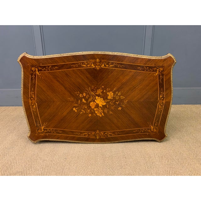 Inlaid Rosewood Floral Marquetry Table, 1880 For Sale - Image 4 of 15
