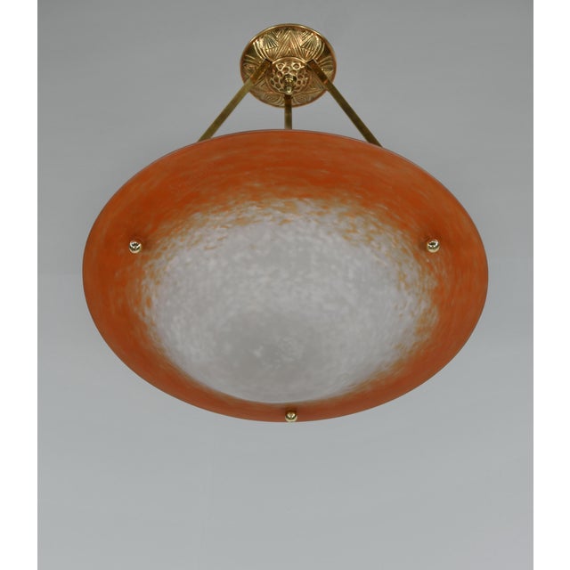 1920s French Art Deco Pendant Light by Charles Schneider 1925 France For Sale - Image 5 of 10