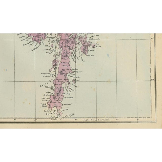 Orkney and Shetland Islands Map Ordnance Survey by Bacon, London, 1885 For Sale - Image 6 of 10