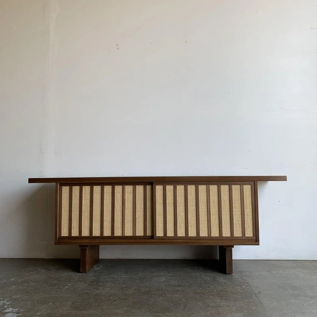 Made to Order Mid Century Style Cane Credenza For Sale - Image 4 of 12