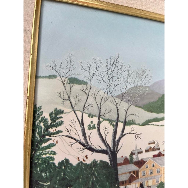 Farmhouse Vintage Framed Winter Scene Print For Sale - Image 3 of 8