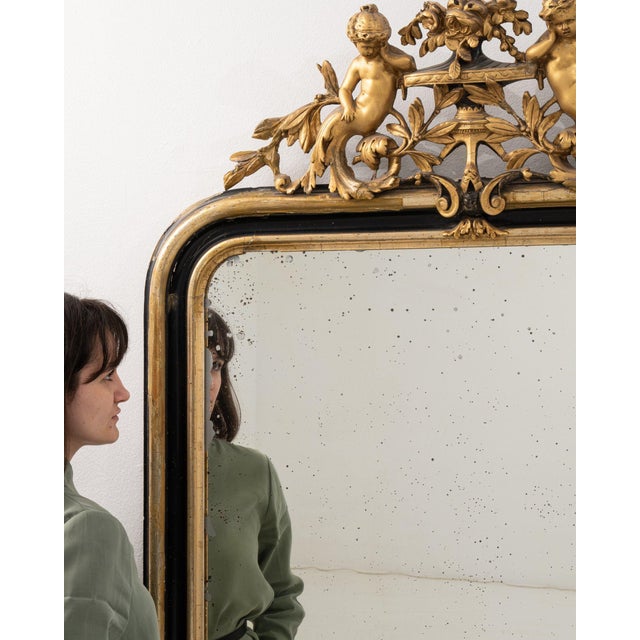 19th Century France Napoleon III Brown Wood Full-length & Floor Mirrors For Sale - Image 10 of 10