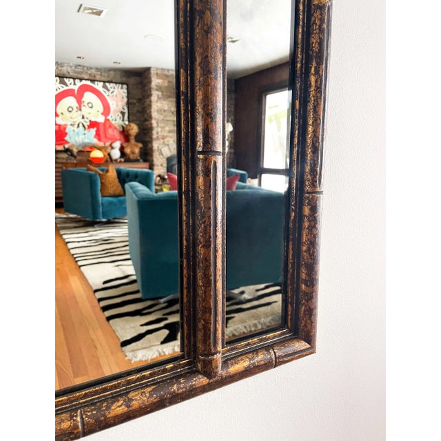 Mid-Century Modern Vintage Faux Bamboo Mirror For Sale - Image 3 of 6