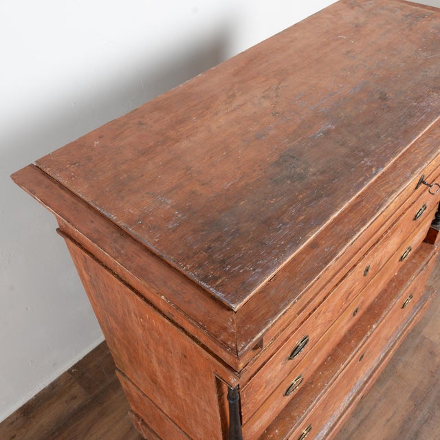 Early 19th Century Early 19th Century Danish Original Painted Pine Chest of Five Drawers For Sale - Image 5 of 18